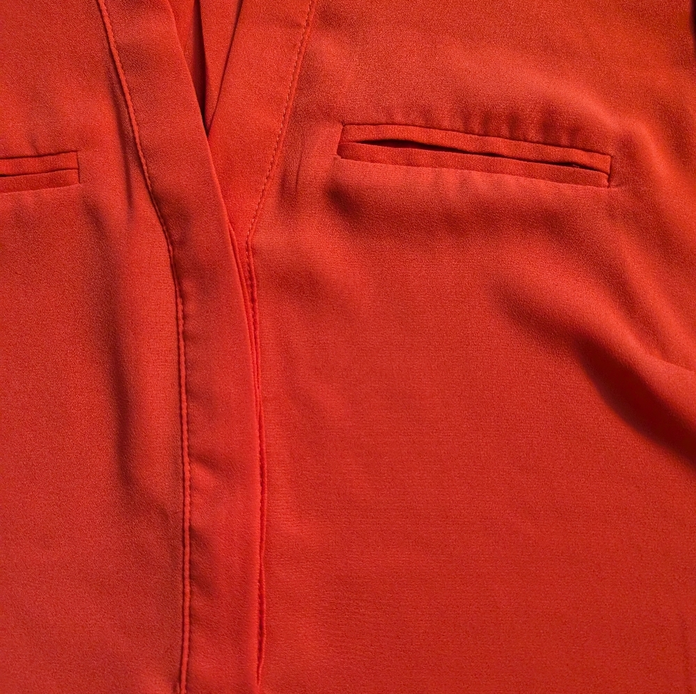 EUC Ladies The Limited Semi-Sheer Sleeveless Tank Blouse Shirt Red/Orange Sz S - Picture 3 of 8